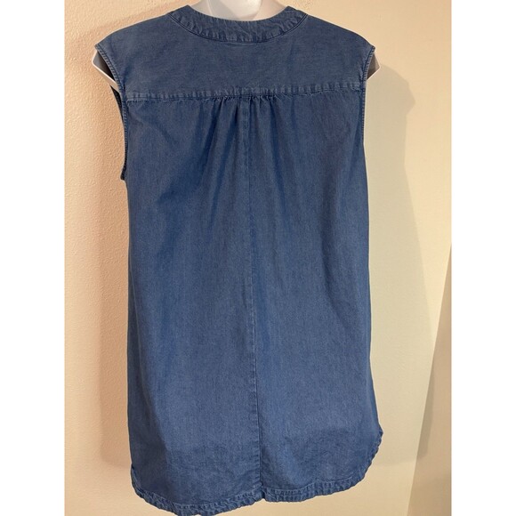 Knox Rose Womens Chambray Embroidered Tunic Sleeveless Dress XXL 65% Cotton - Picture 4 of 8